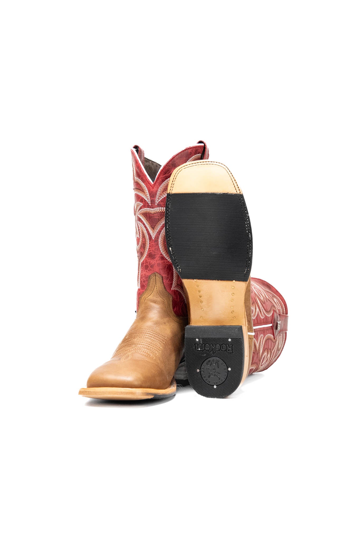 Rock'em Men's Heritage Square Toe Cowboy Boot MR03 - Camel