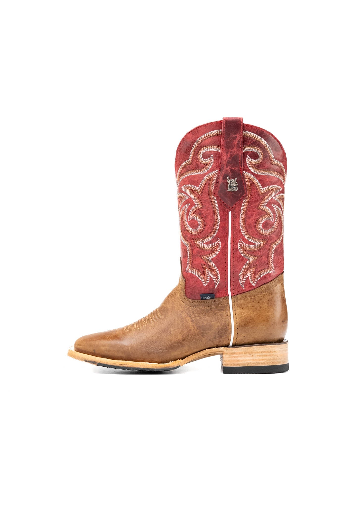 Rock'em Men's Heritage Square Toe Cowboy Boot MR03 - Camel