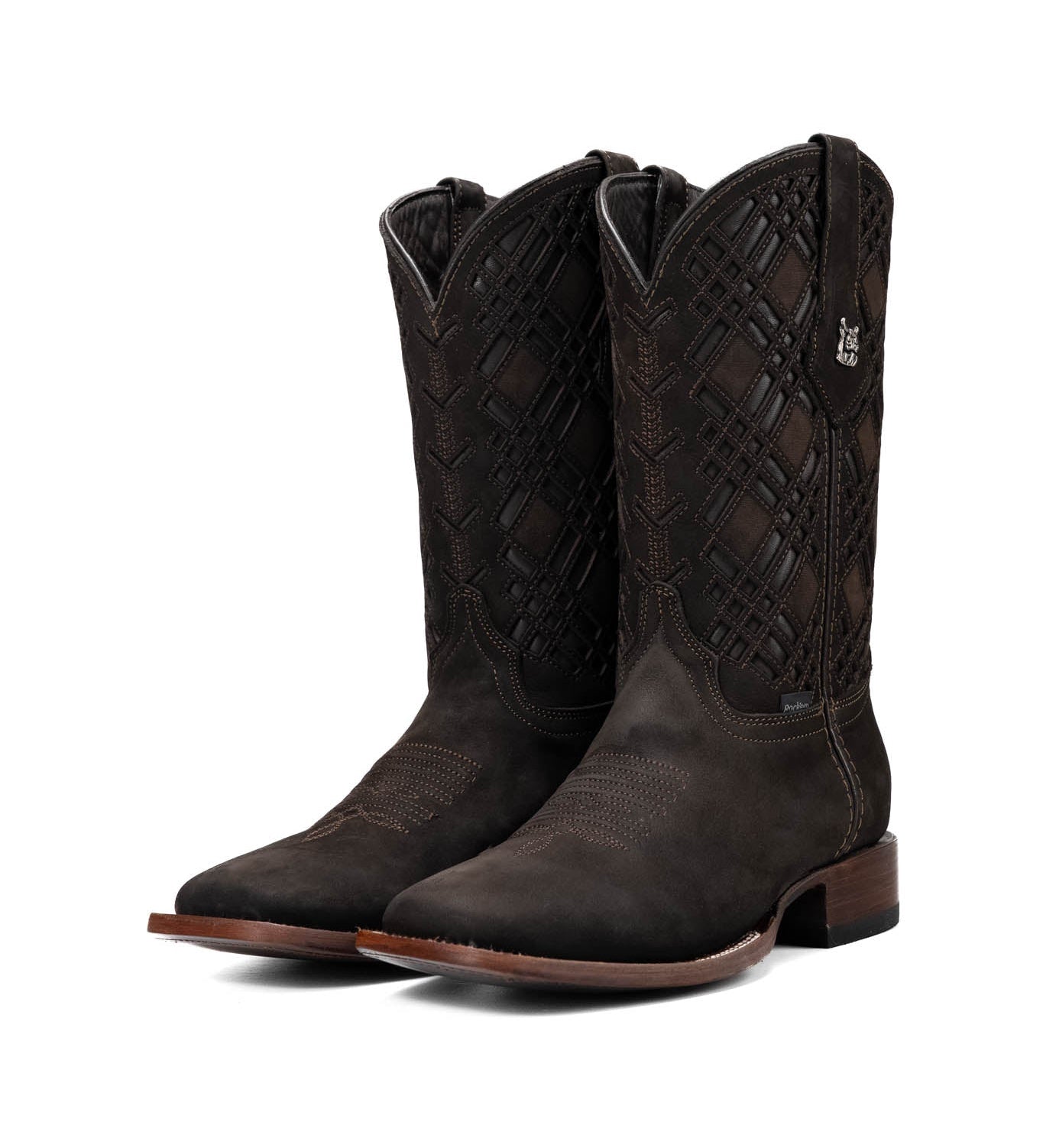 Rock'em Men's Bradley Square Toe Cowboy Boot MR19 - Nobuck Mocha