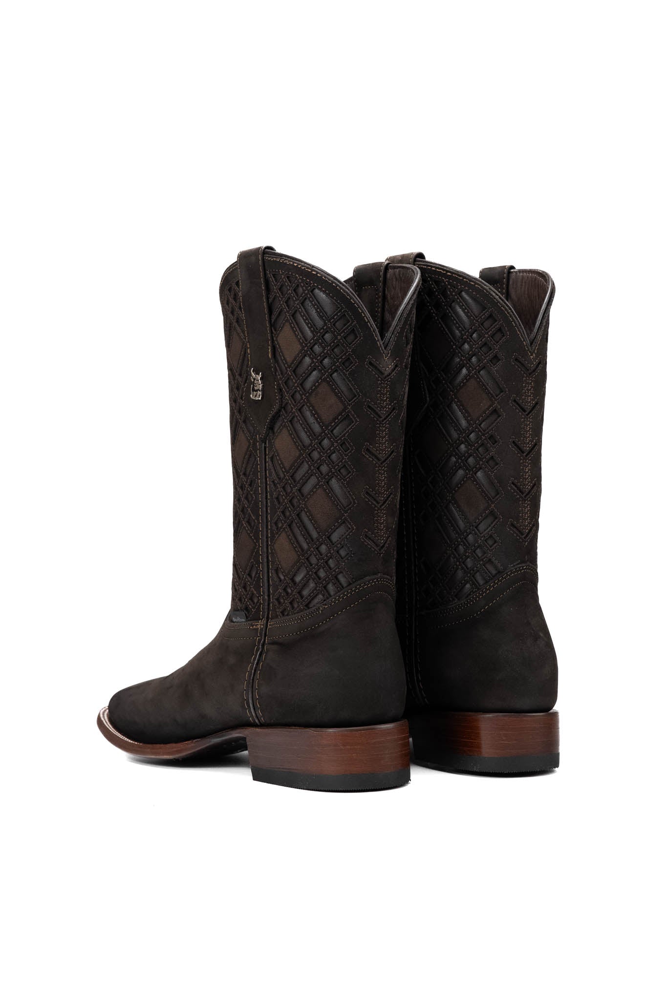 Rock'em Men's Bradley Square Toe Cowboy Boot MR19 - Nobuck Mocha