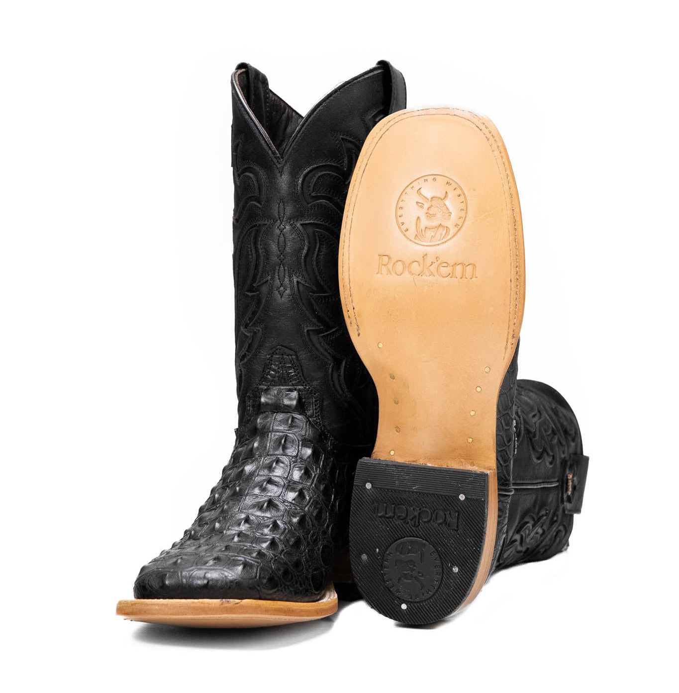 Rock'em Men's Bruce Hornback Cowboy Boot MR27 - Black