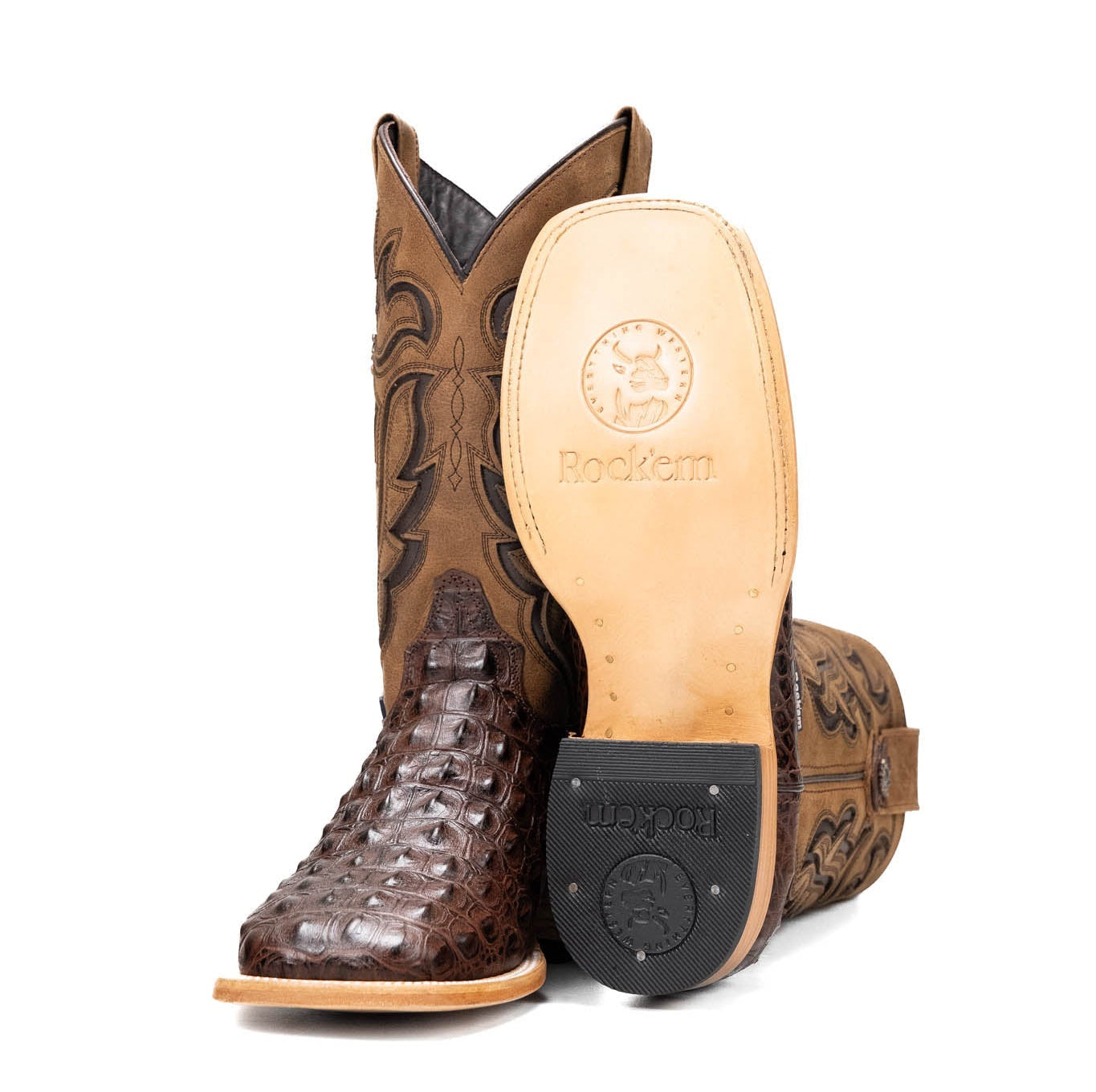 Rock'em Men's Bruce Hornback Cowboy Boot MR28 - Brown