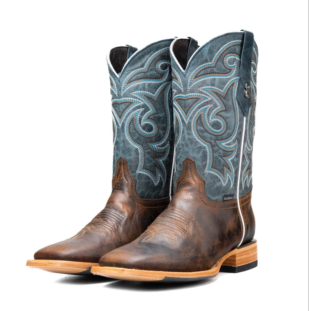 Rock'em Men's Heritage Square Toe Cowboy Boot MR04 - Honey