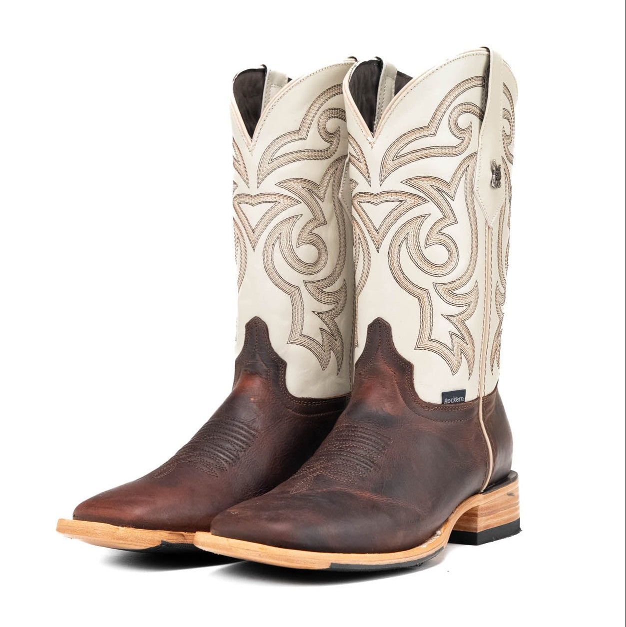 Rock'em Men's Heritage Square Toe Cowboy Boot MR02 - Cognac
