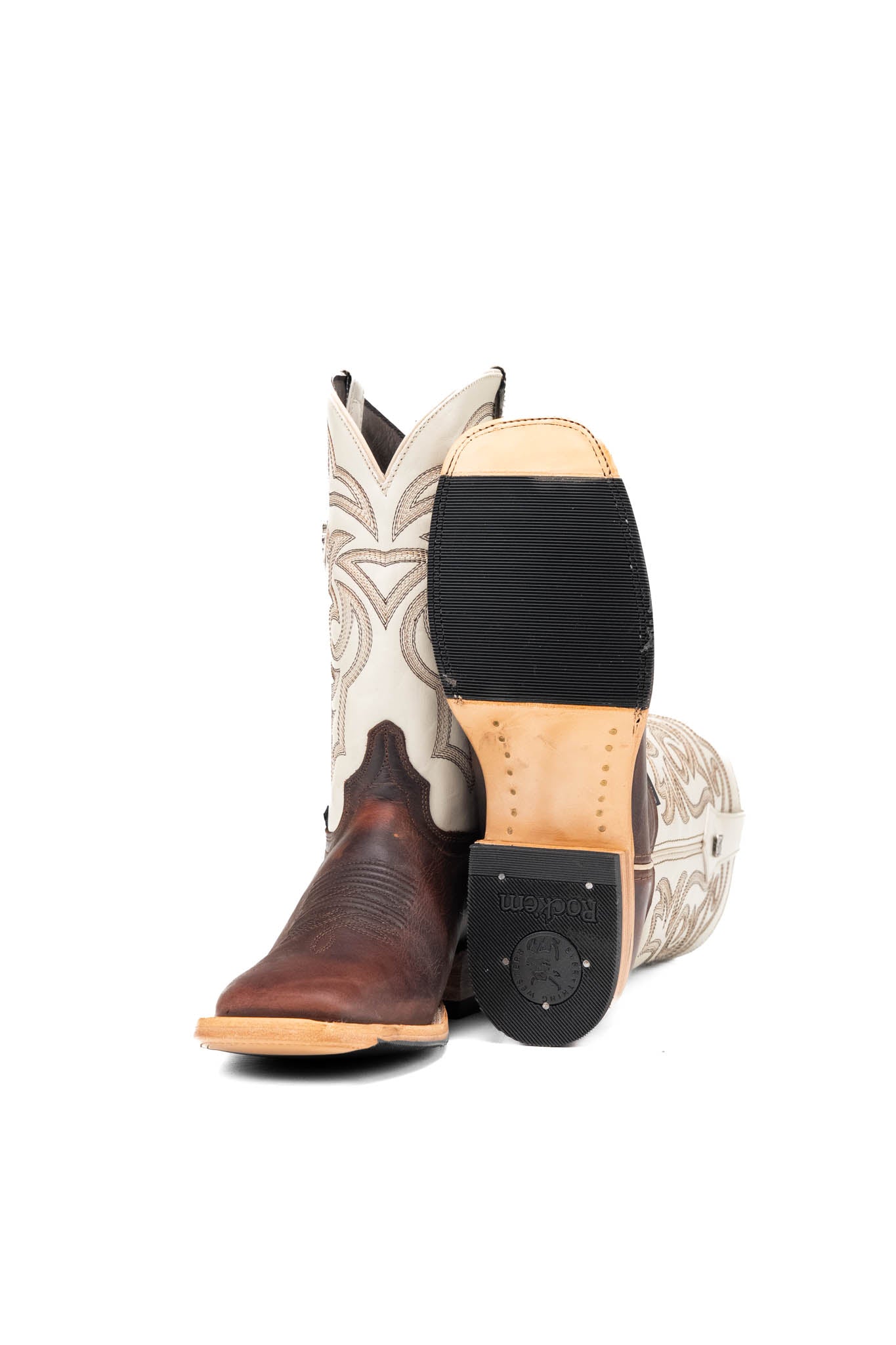 Rock'em Men's Heritage Square Toe Cowboy Boot MR02 - Cognac