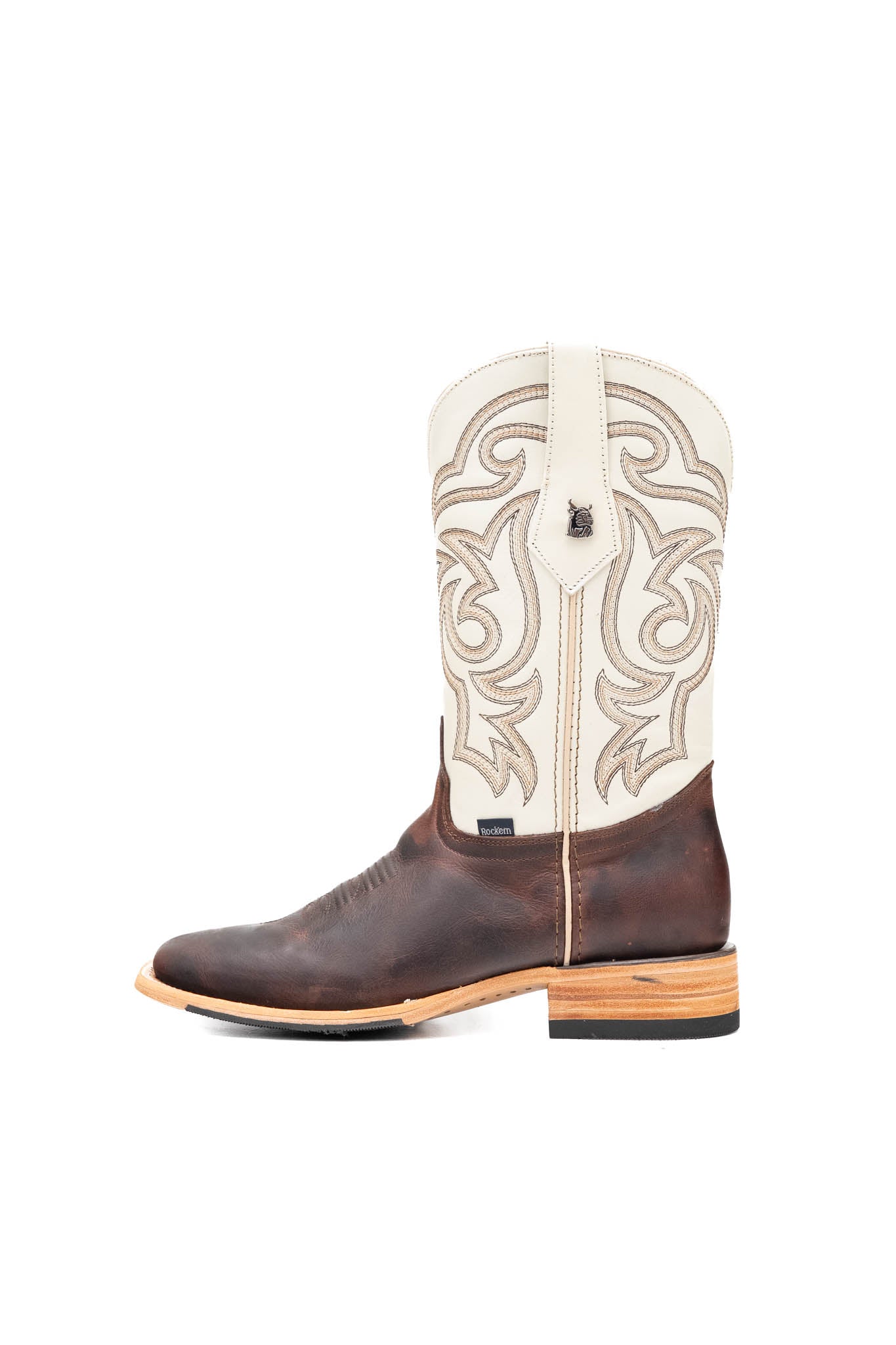 Rock'em Men's Heritage Square Toe Cowboy Boot MR02 - Cognac