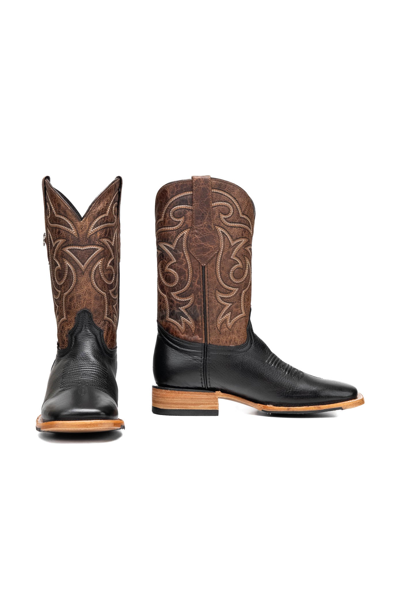 Rock'em Men's Heritage Square Toe Cowboy Boot MR05 - Black