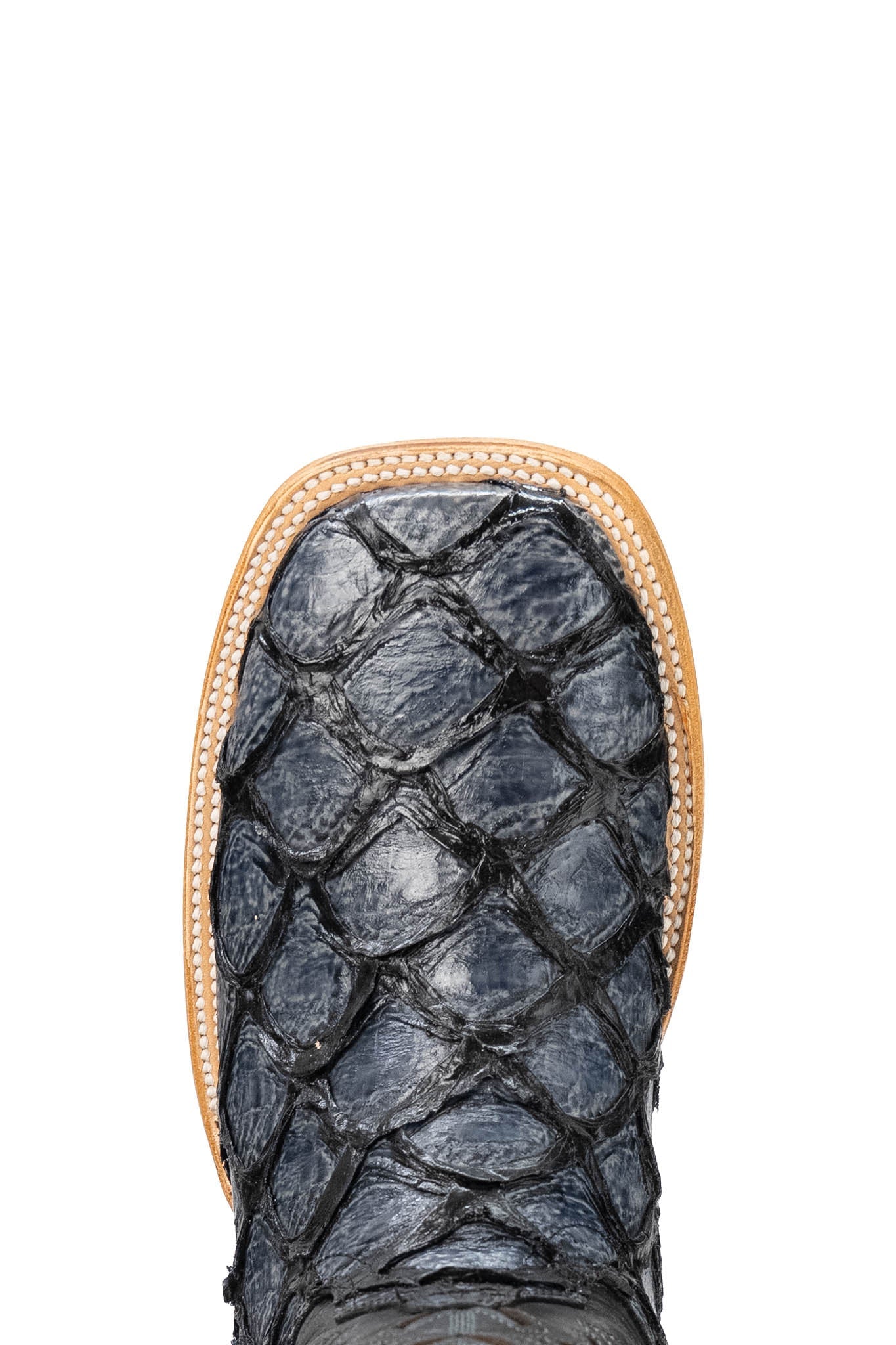 Rock'em Pirarucu Fish Print Square Toe Cowboy Boot -Gris/Azulado