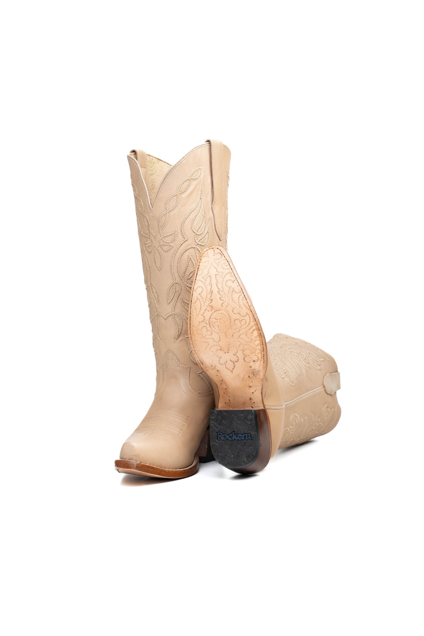 Rock'em Sally Midi Snip Toe Cowgirl Boot 010 - Latte