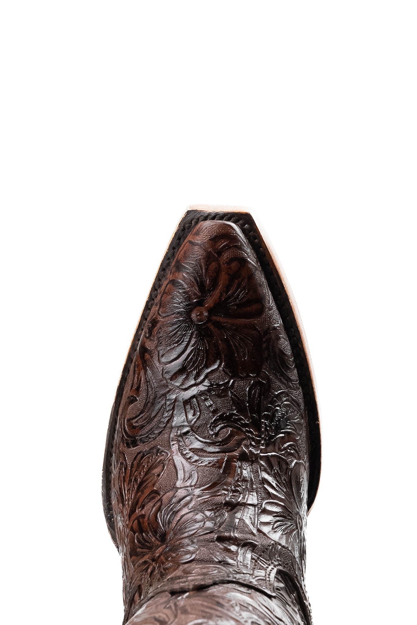 Rock'em Nancy Tall Wide Calf Snip Toe Cowgirl Boot - Brown