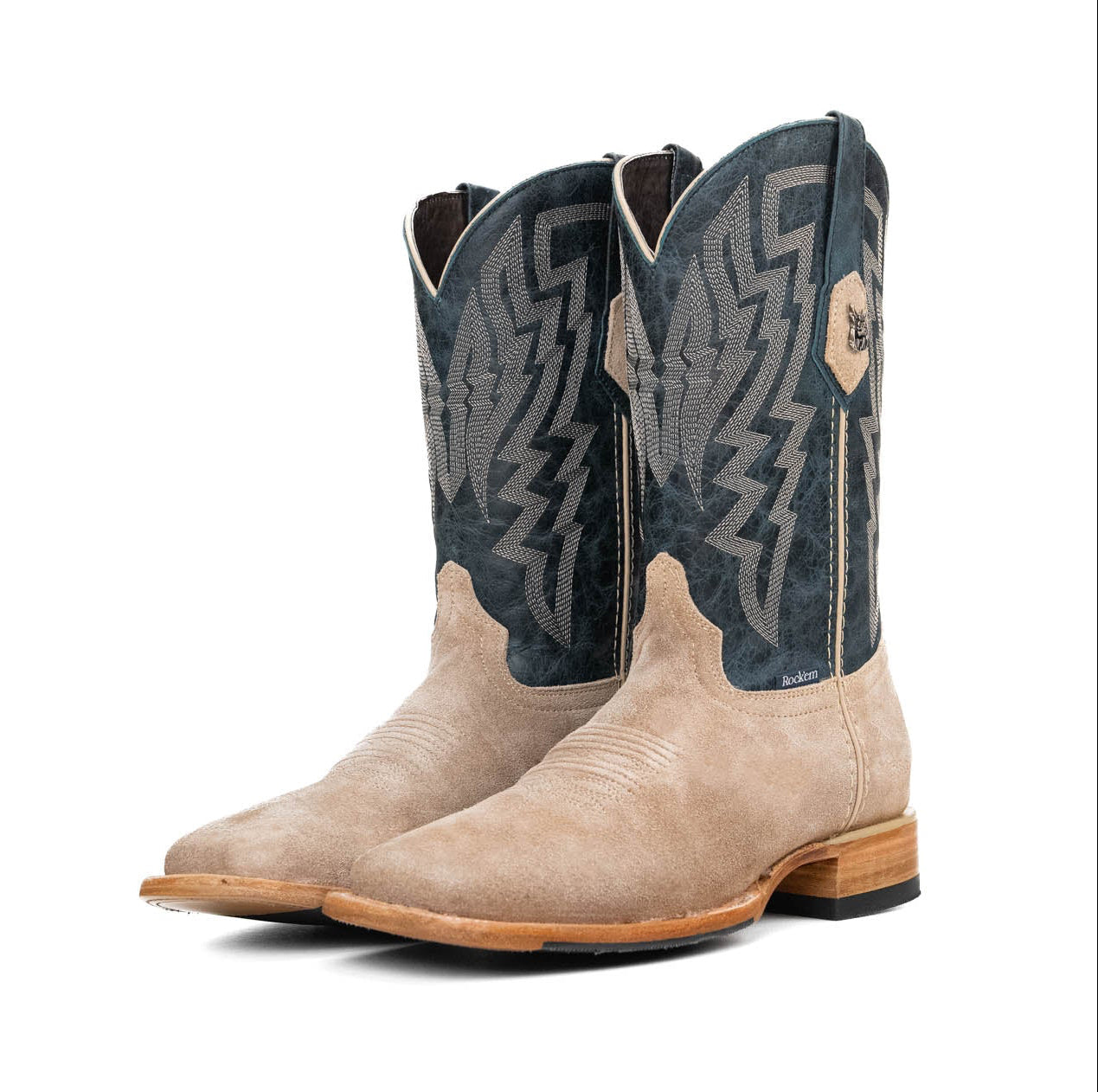 Rock'em Maverick Roughout Square Toe Cowboy Boot - Sand