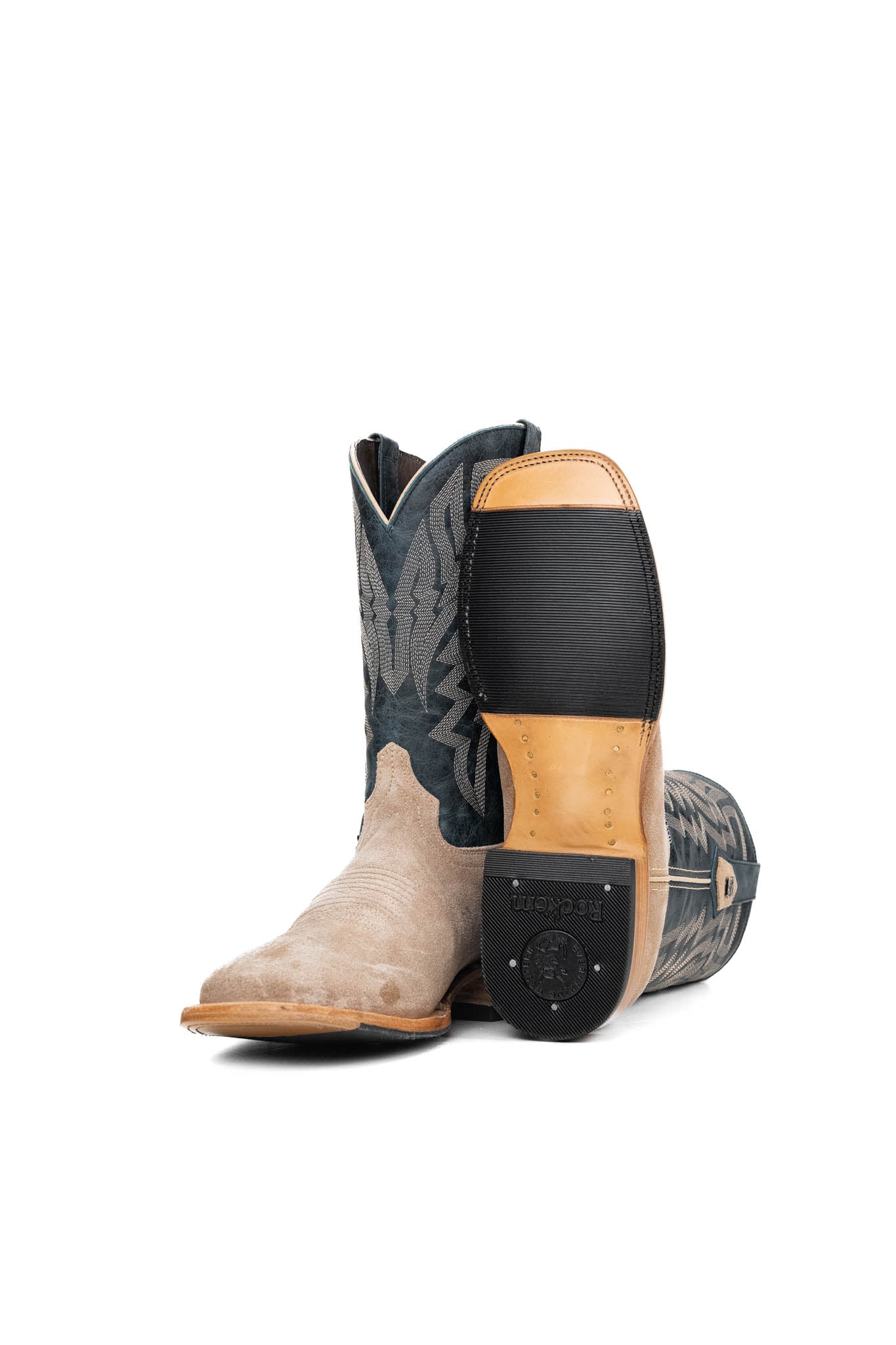 Rock'em Maverick Roughout Square Toe Cowboy Boot - Sand