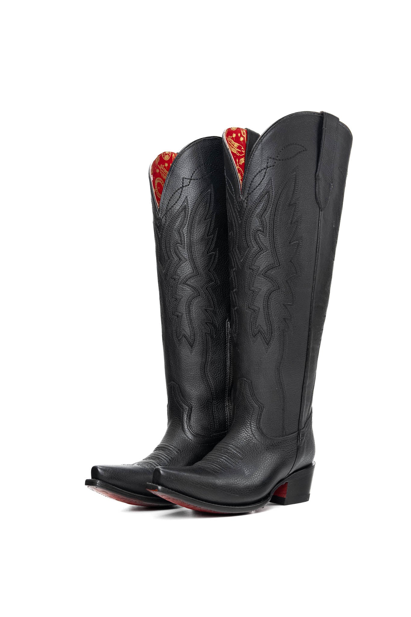 Rock'em Alexa Tall Red Bottom Wide Calf Snip Toe Cowgirl Boot