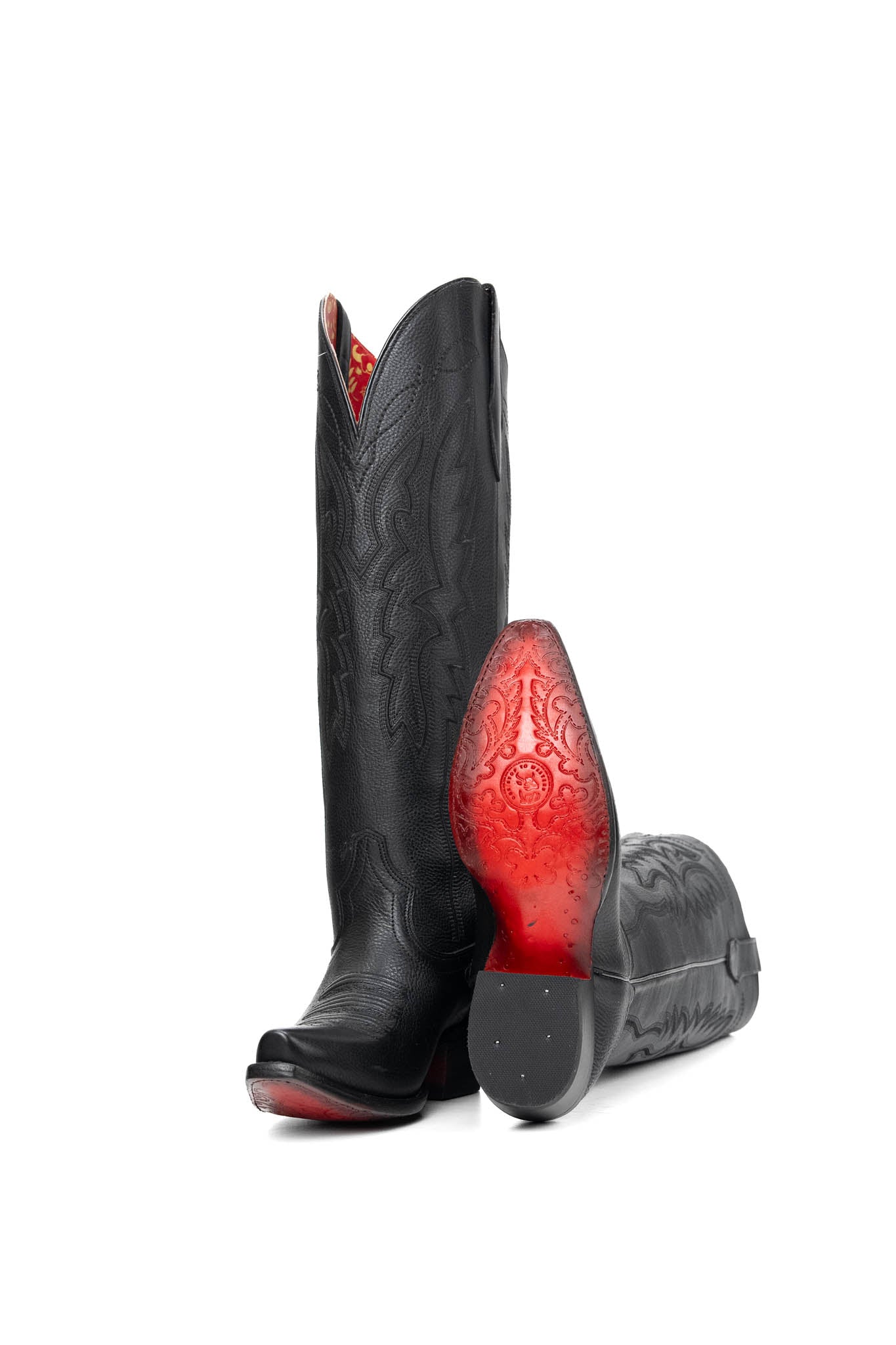 Rock'em Alexa Tall Red Bottom Wide Calf Snip Toe Cowgirl Boot