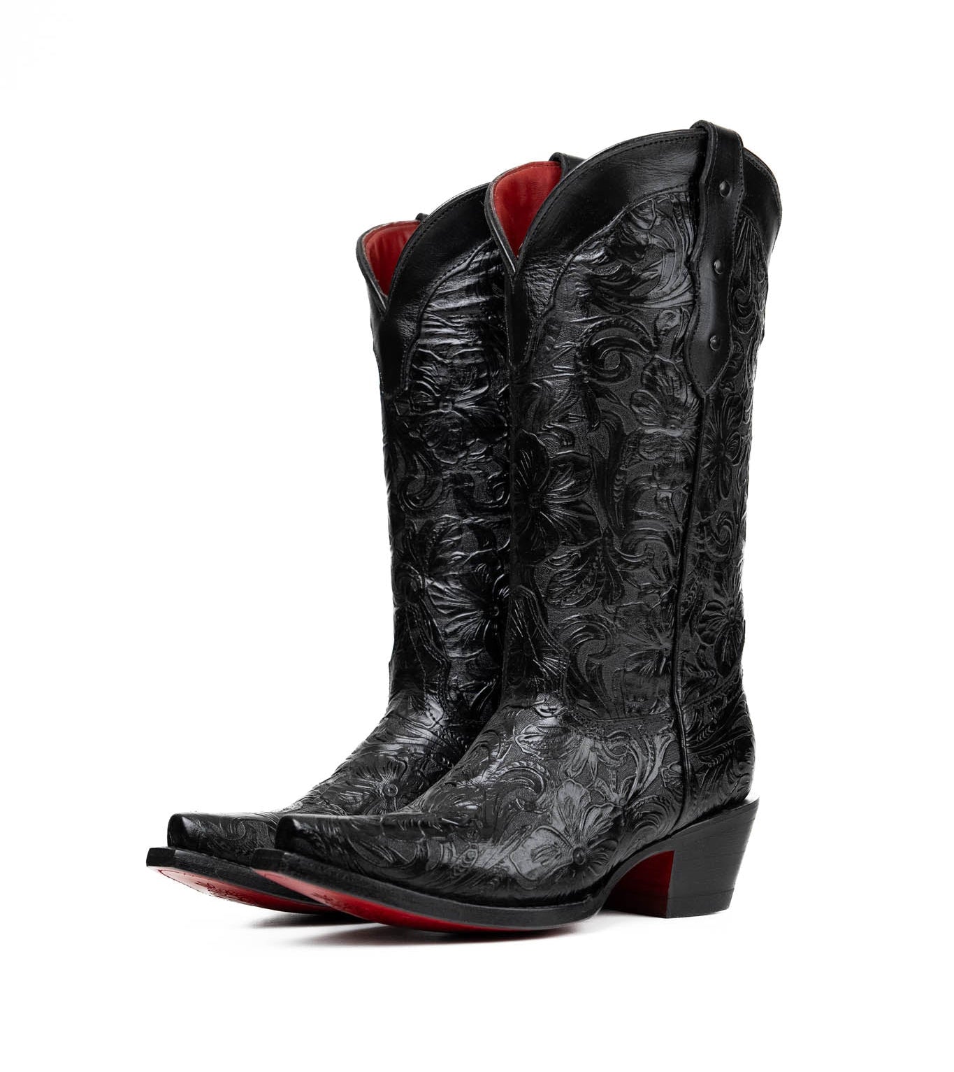 Rock'em Mila Flor de Luz 652 Red Bottom Snip Toe Cowgirl Boot - Black