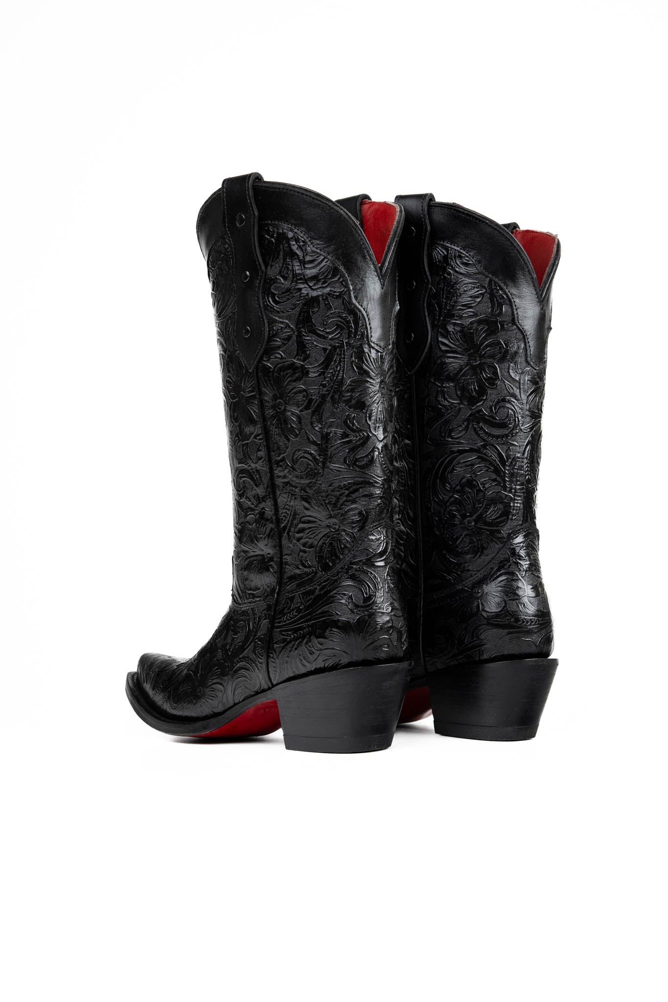 Rock'em Mila Flor de Luz 652 Red Bottom Snip Toe Cowgirl Boot - Black