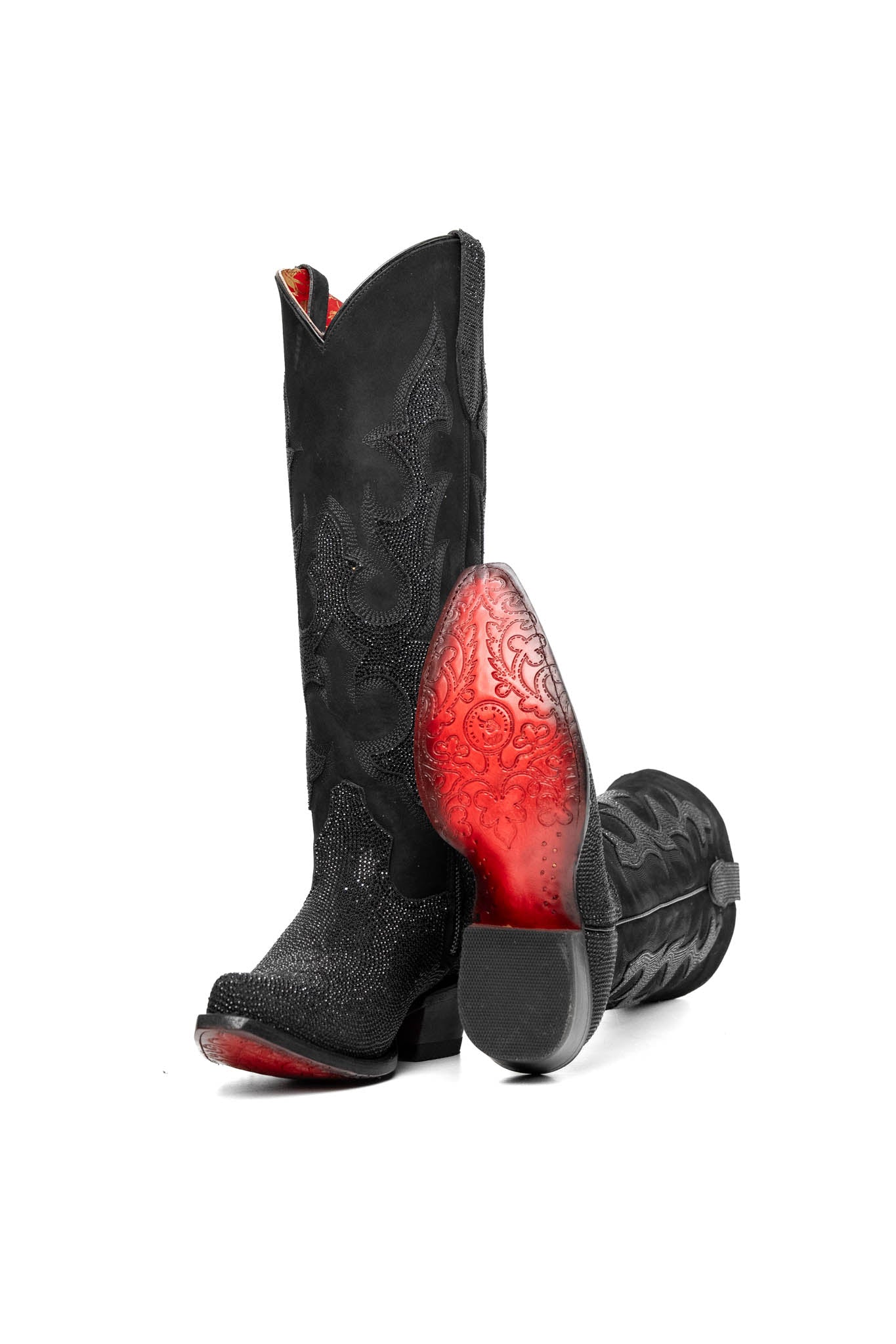 Rock'em Carter Starlight Tall Snip Toe Cowgirl Boot 009 - Black