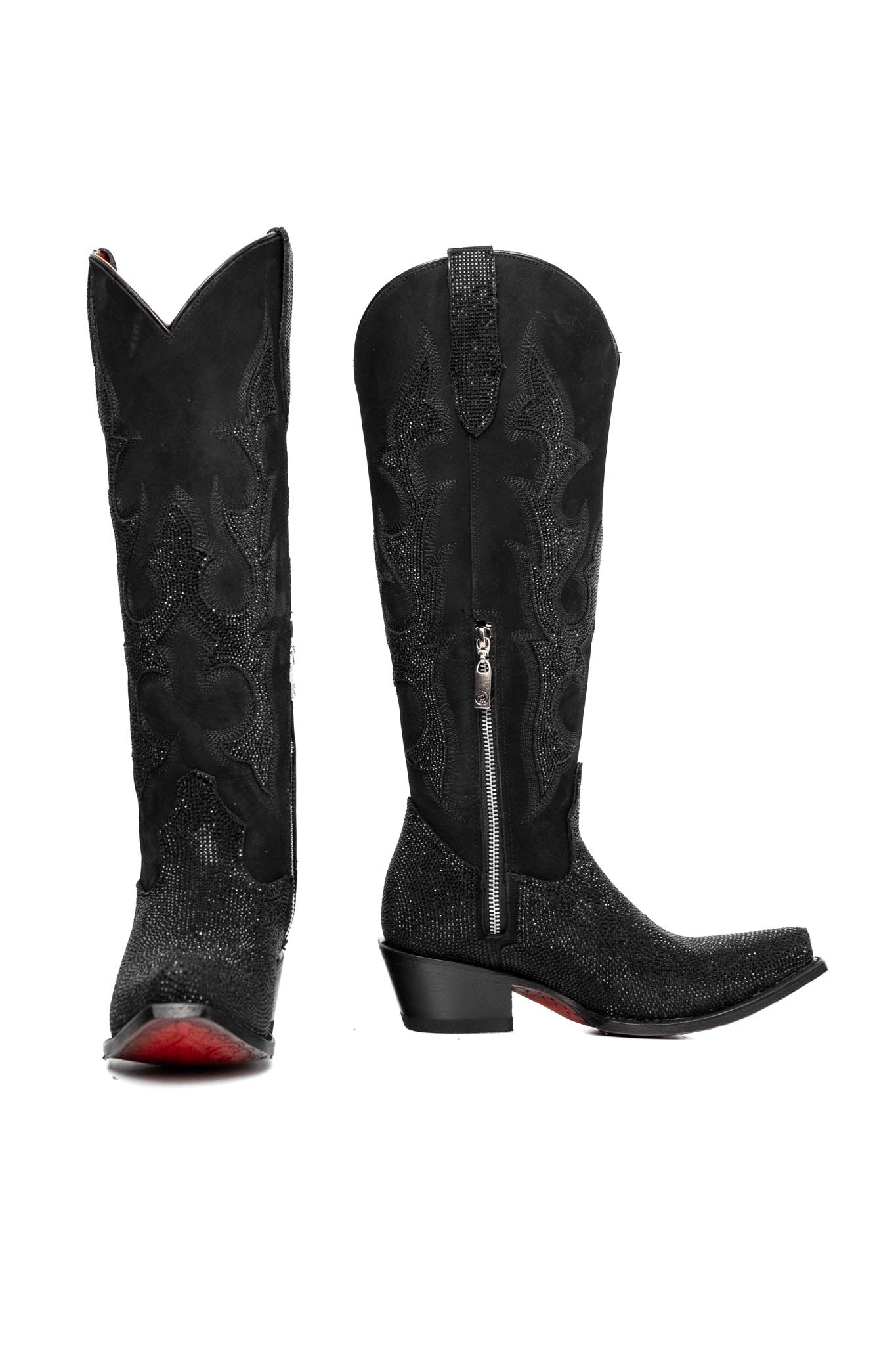 Rock'em Carter Starlight Tall Snip Toe Cowgirl Boot 009 - Black