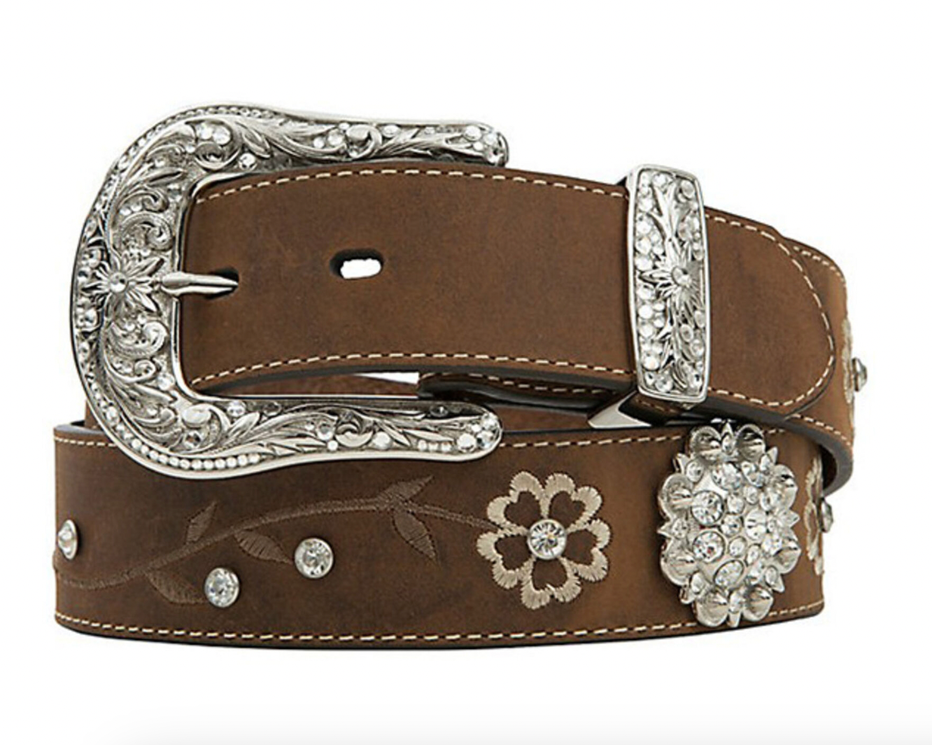 Ariat Women's Floral Rhinestone Concho Belt A1510202