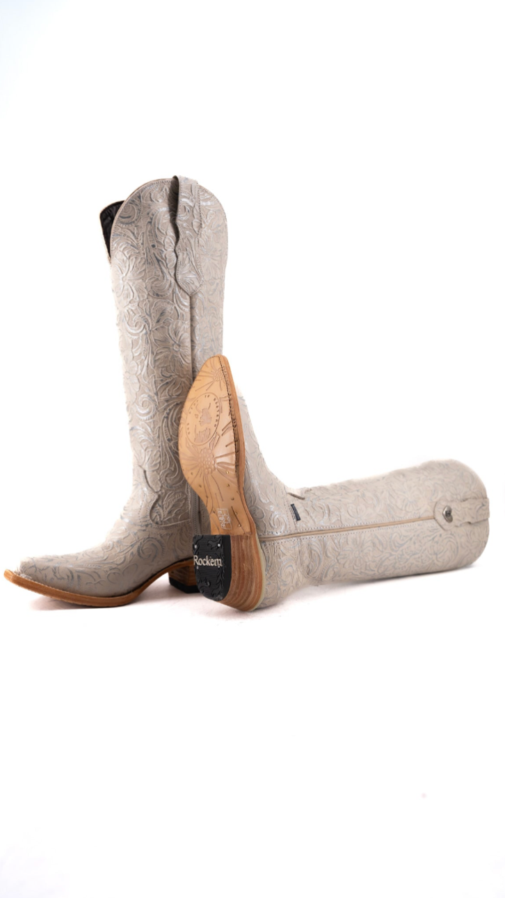 Rock'em Nancy Tall Snip Toe Cowgirl Boot 003 - Pearl