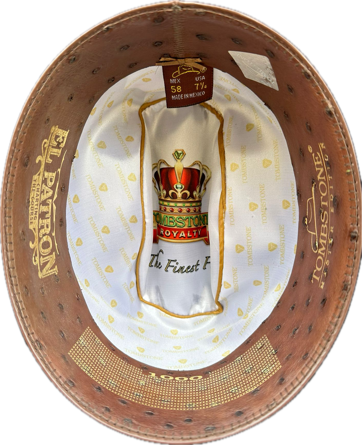 Tombstone 1,000x El Patron Beaver Fur Felt Hat  3 1/2” Brim (Hat Carrier Included) - Black