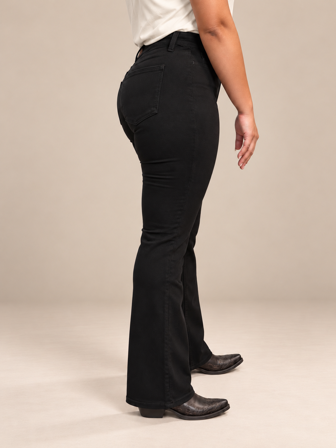 Women's High Rise Bootcut Jean TB2006B - Black