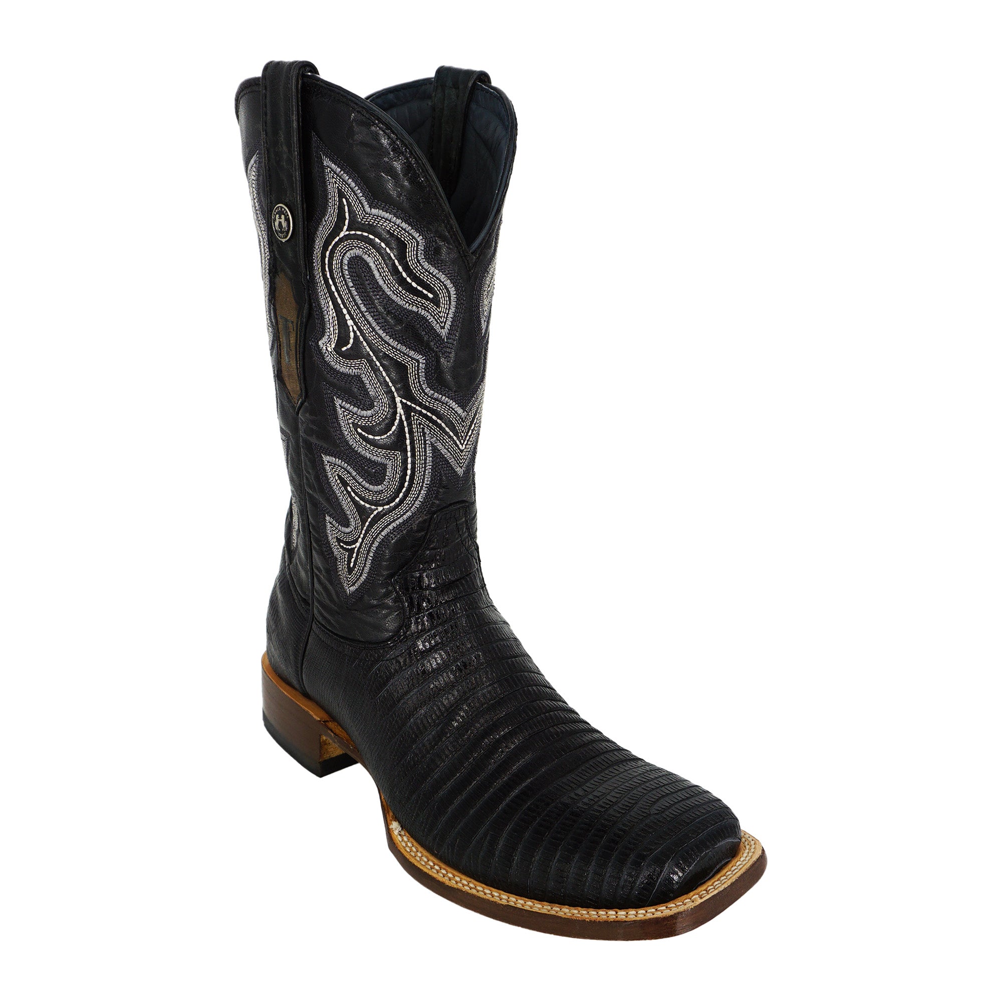 Tanner Mark Lizard Print Boot TM200968 - Black Fango Top