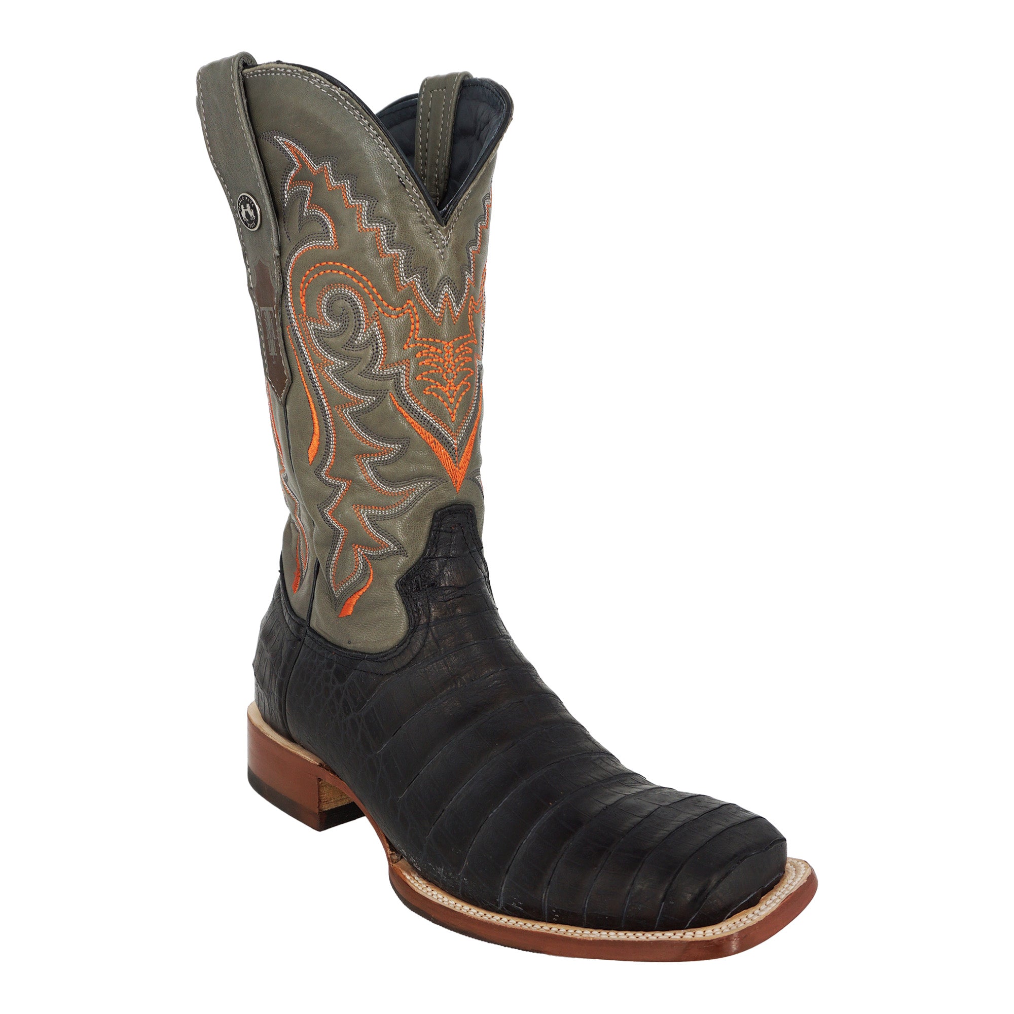 Tanner Mark Caiman Belly Print Boot TM207030 - Grey Palermo Top