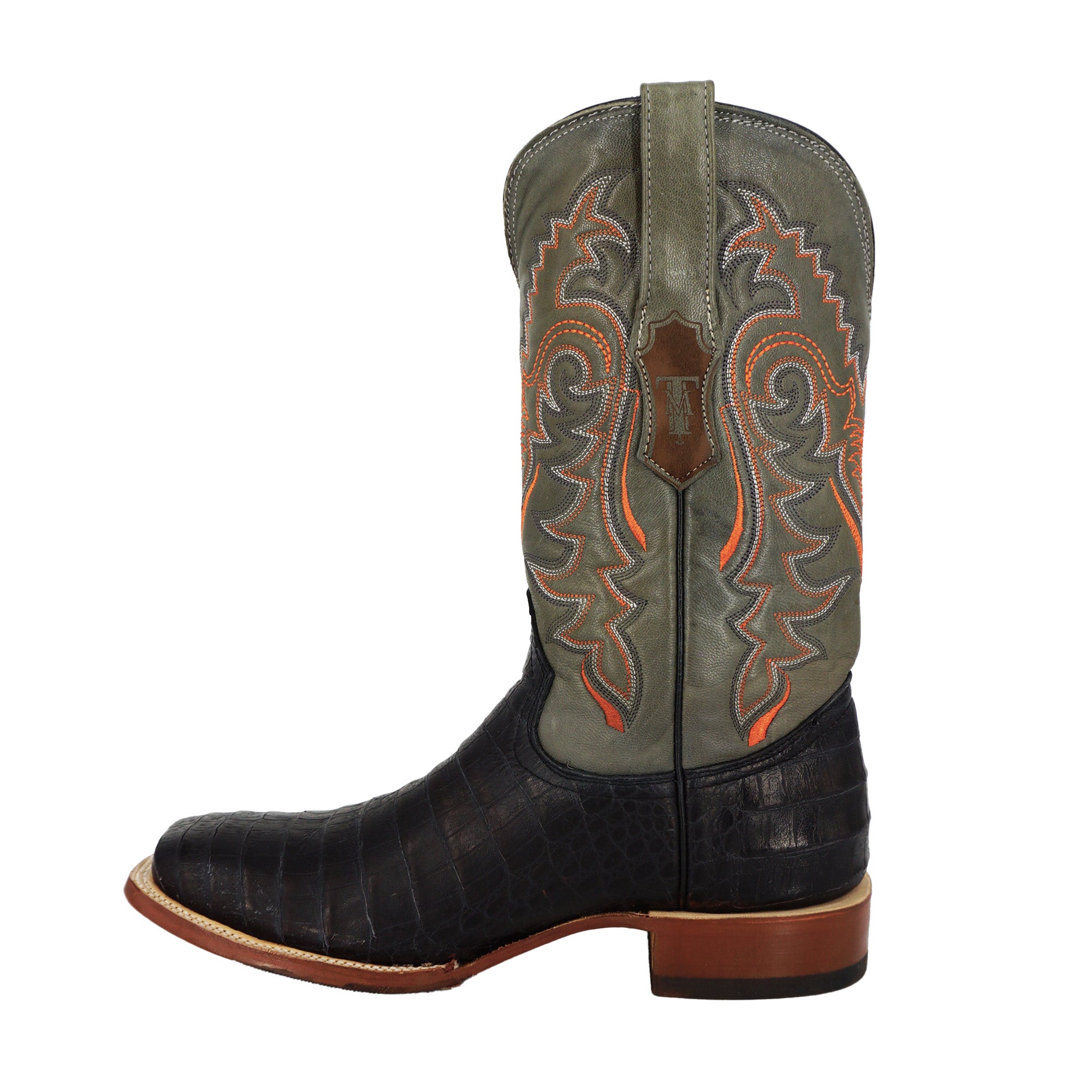 Tanner Mark Caiman Belly Print Boot TM207030 - Grey Palermo Top