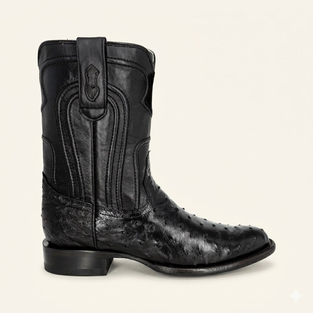 Los Altos Boots Roper Ostrich 690305 - Black