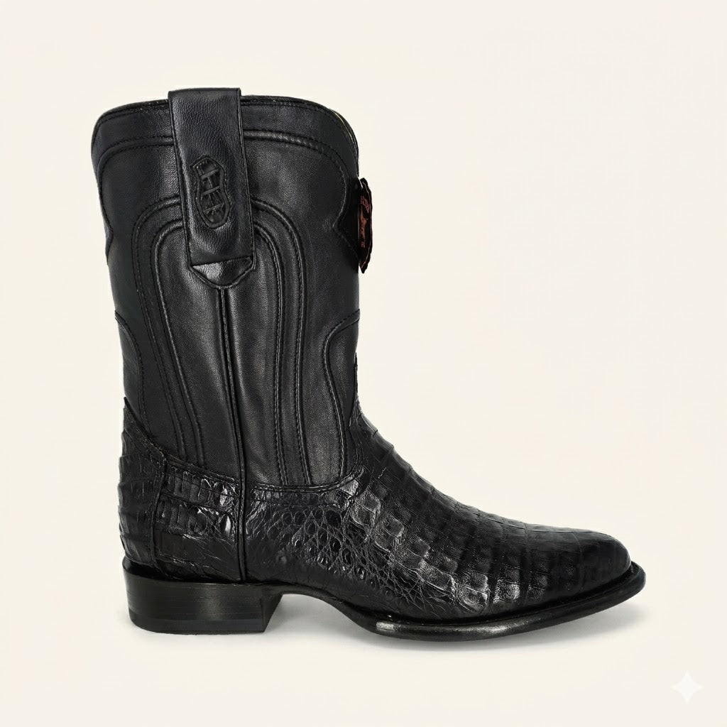 Los Altos Boots Roper Caiman Belly 69Z8205 - Black