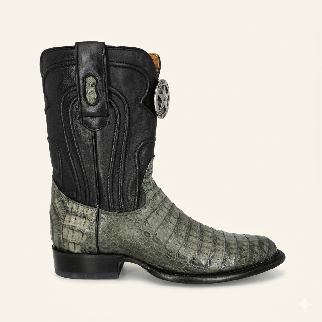 Los Altos Boots Roper Caiman Belly 698209 - Gray