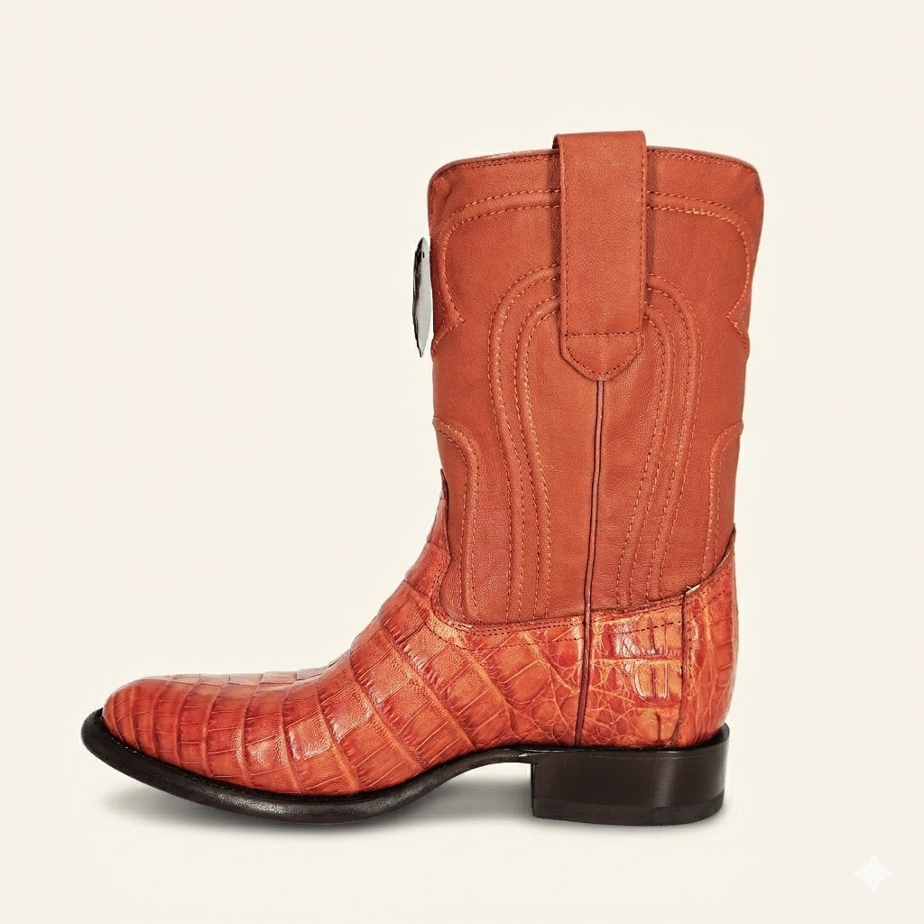 Los Altos Boots Roper Caiman Belly 698203 - Cognac