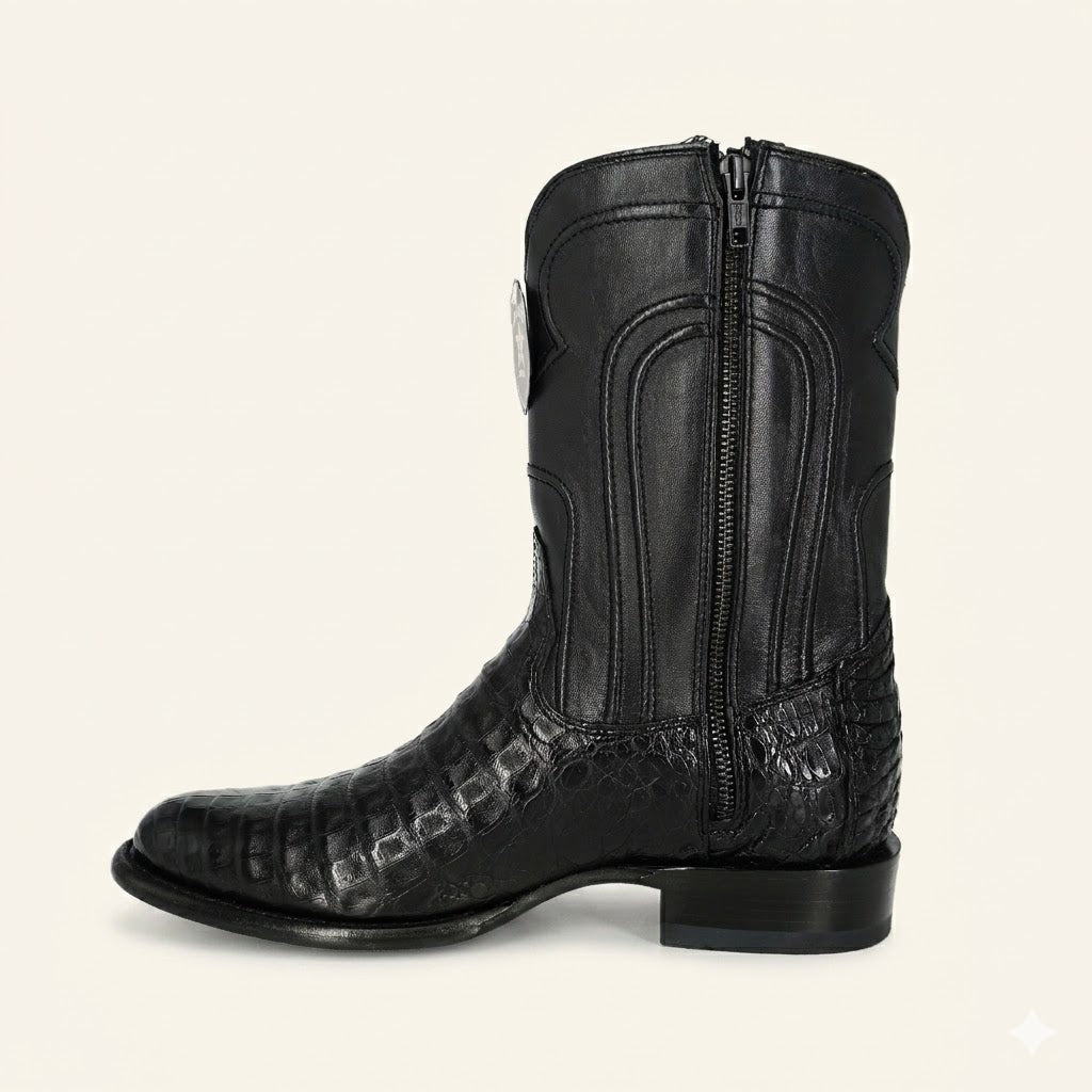 Los Altos Boots Roper Caiman Belly 69Z8205 - Black
