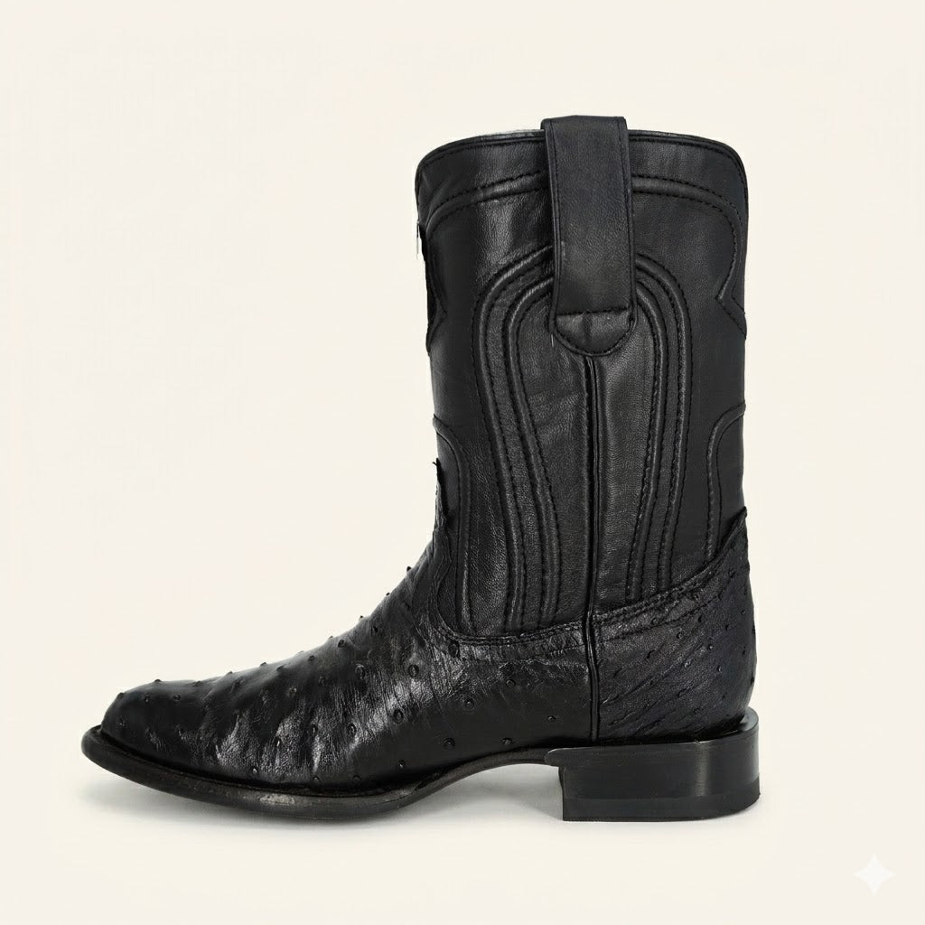 Los Altos Boots Roper Ostrich 690305 - Black