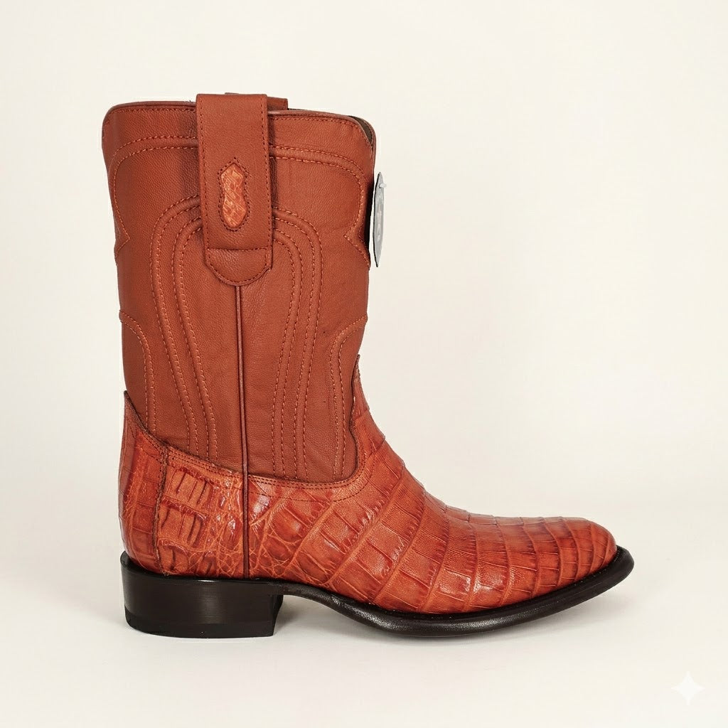 Los Altos Boots Roper Caiman Belly 698203 - Cognac