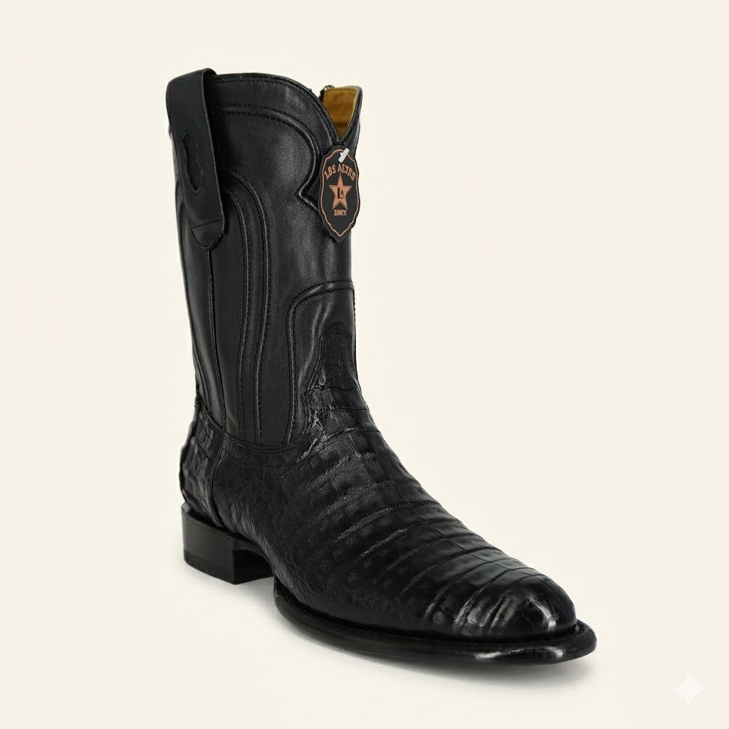 Los Altos Boots Roper Caiman Belly 69Z8205 - Black