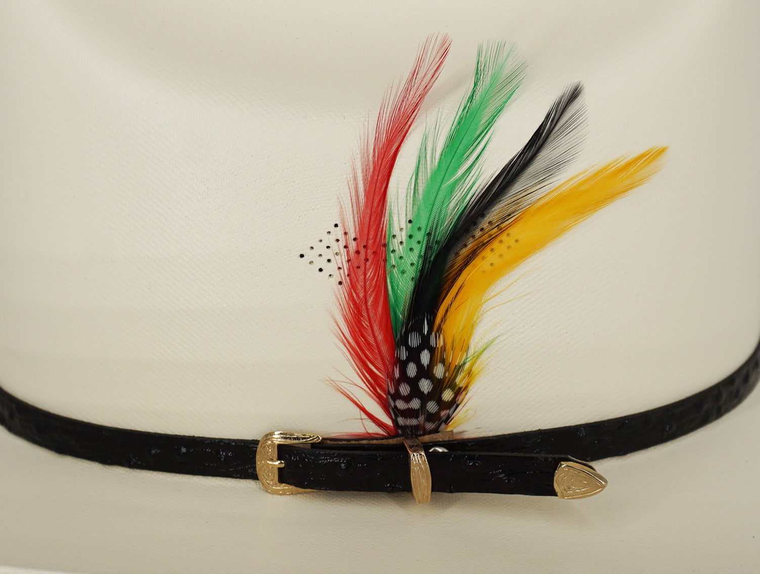 White Diamond 100x San Judas Tall Crown Staw Hat  3 1/2" Brim