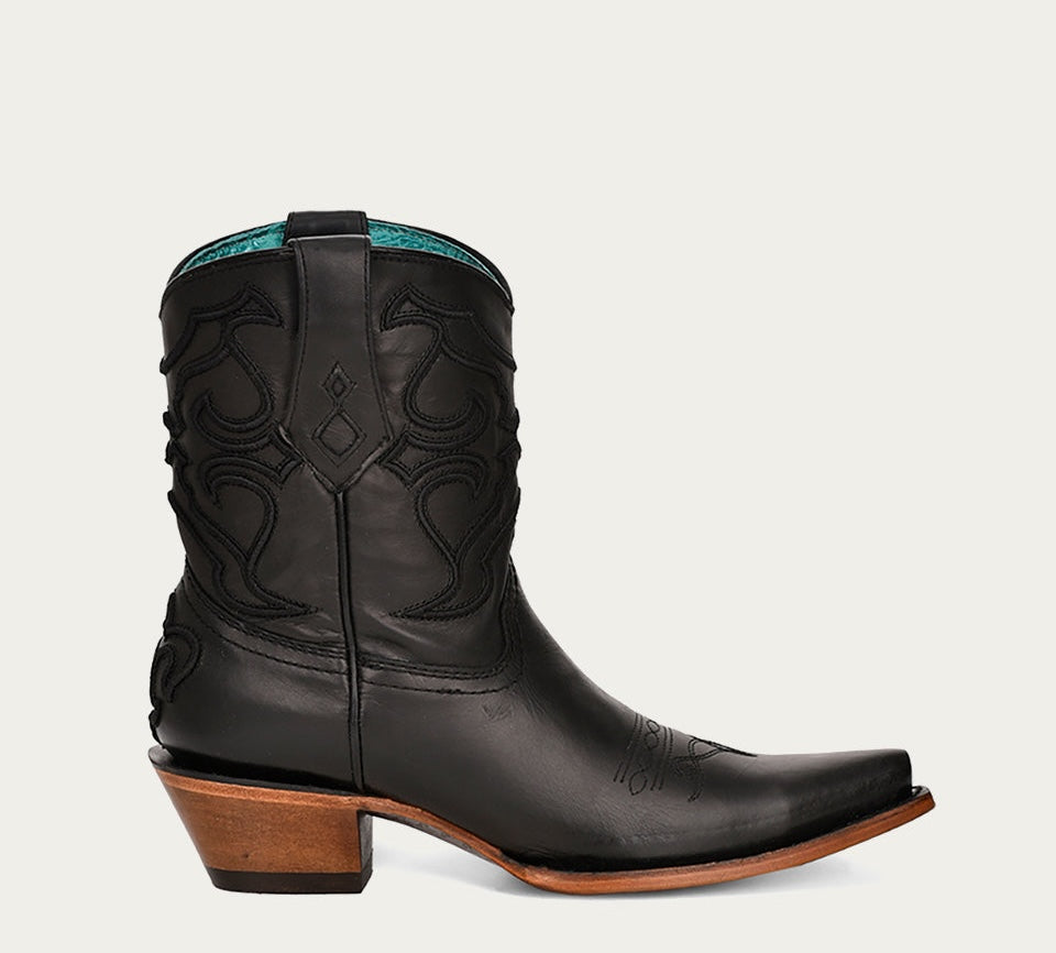 Corral Women's Black Embroidery Ankle Boot Z5111