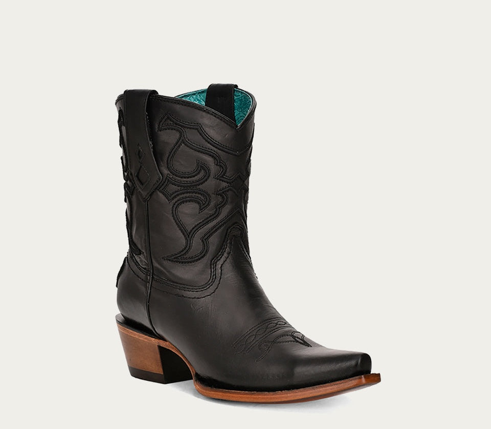 Corral Women's Black Embroidery Ankle Boot Z5111