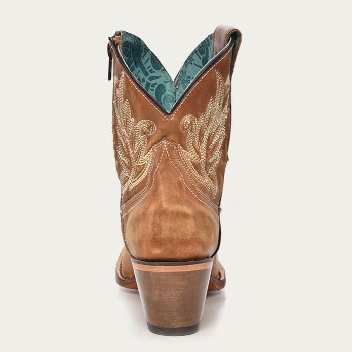 Corral Women's Embroidery Ankle Boot A4218 - Tan