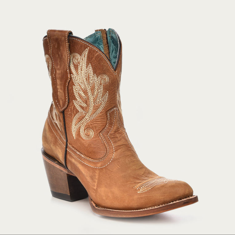 Corral Women's Embroidery Ankle Boot A4218 - Tan