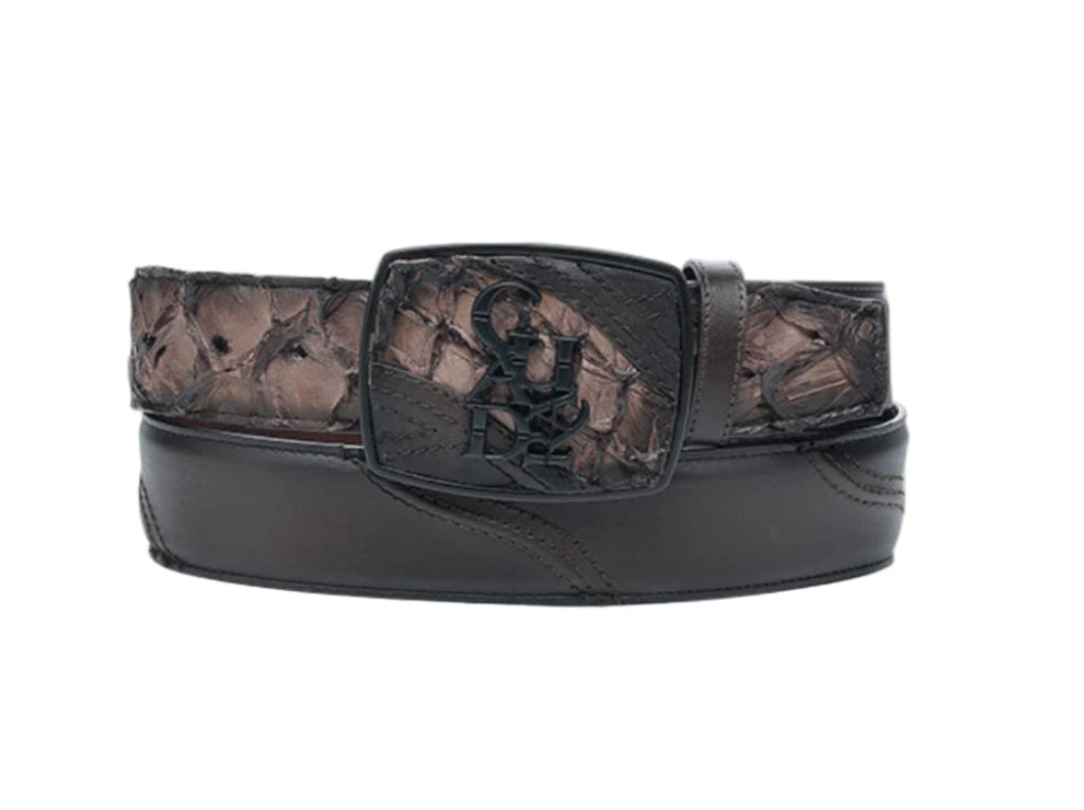 Cuadra Men's Fish Pirarucu Belt BC358 - Chocolate