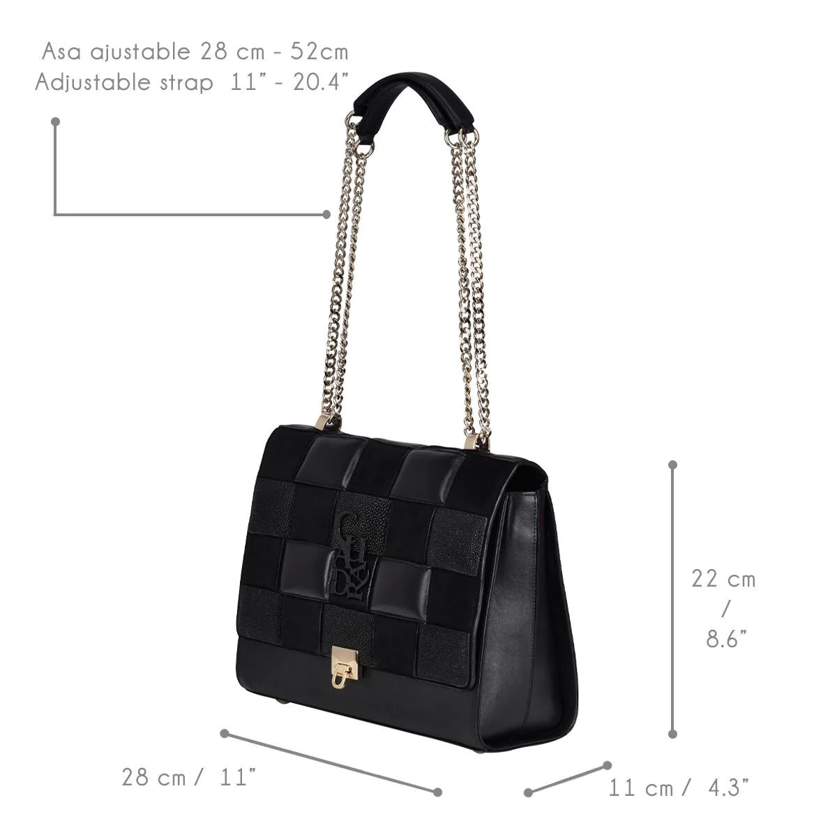 Cuadra Black Stingray Handbag DU442