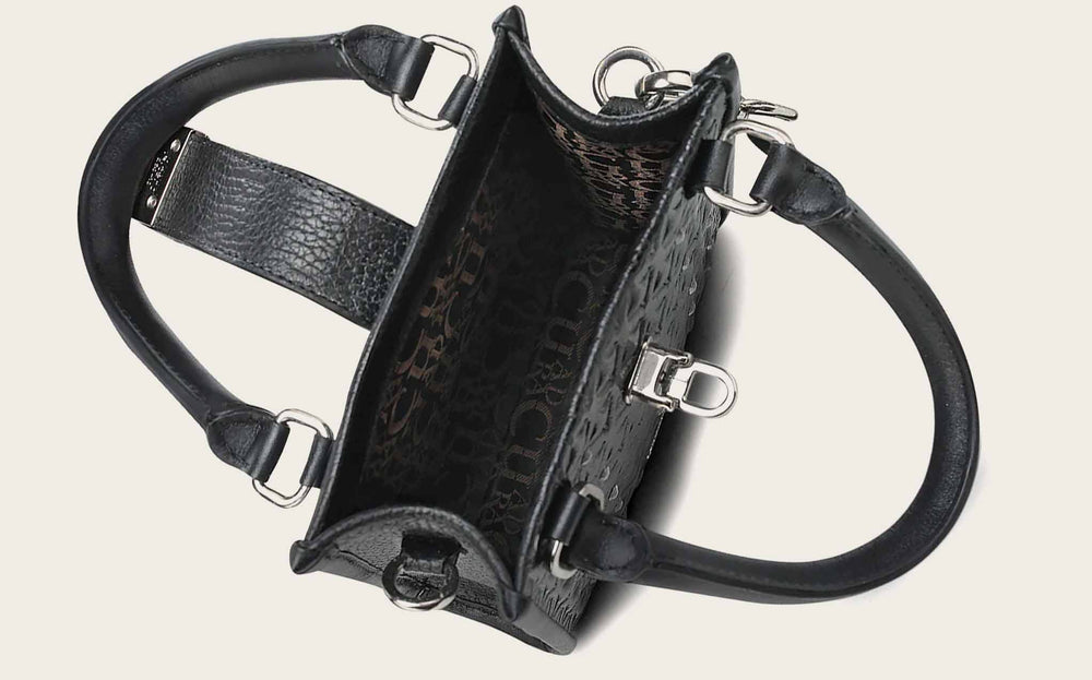 Cuadra Women's Black Stingray Laser & Stud Handbag DU690