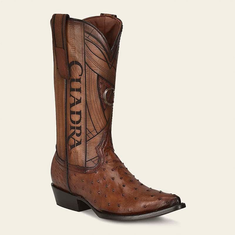 Cuadra Men's Ostrich Laser and Embroidery Snip Toe CU711 - Moroni Castano