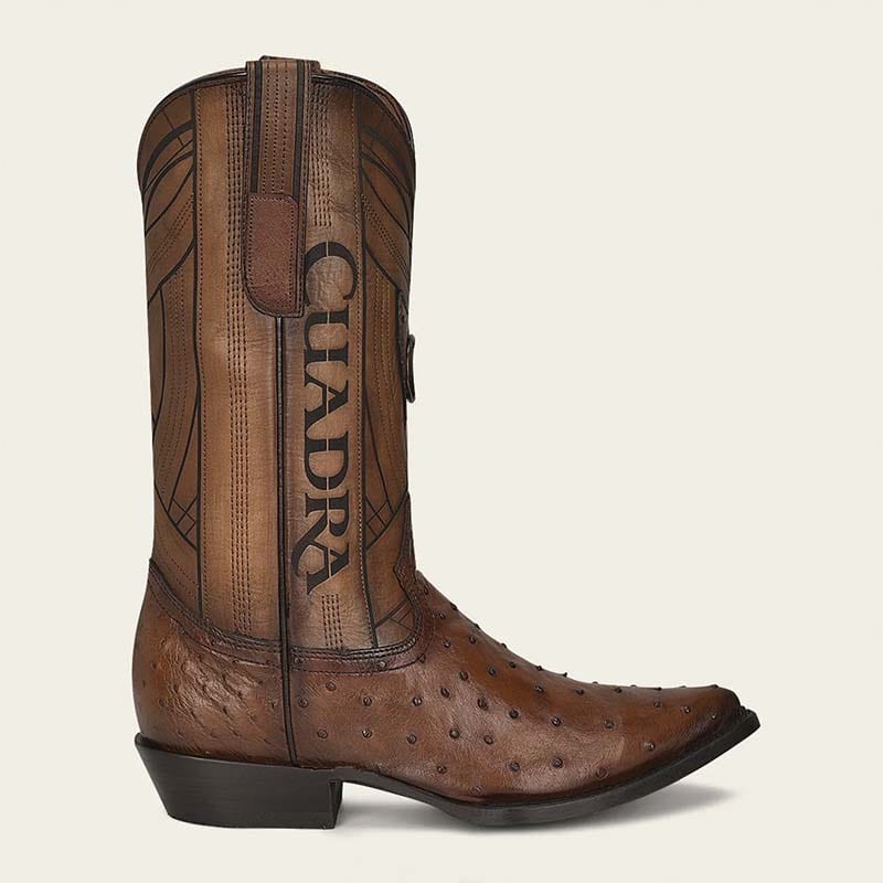 Cuadra Men's Ostrich Laser and Embroidery Snip Toe CU711 - Moroni Castano
