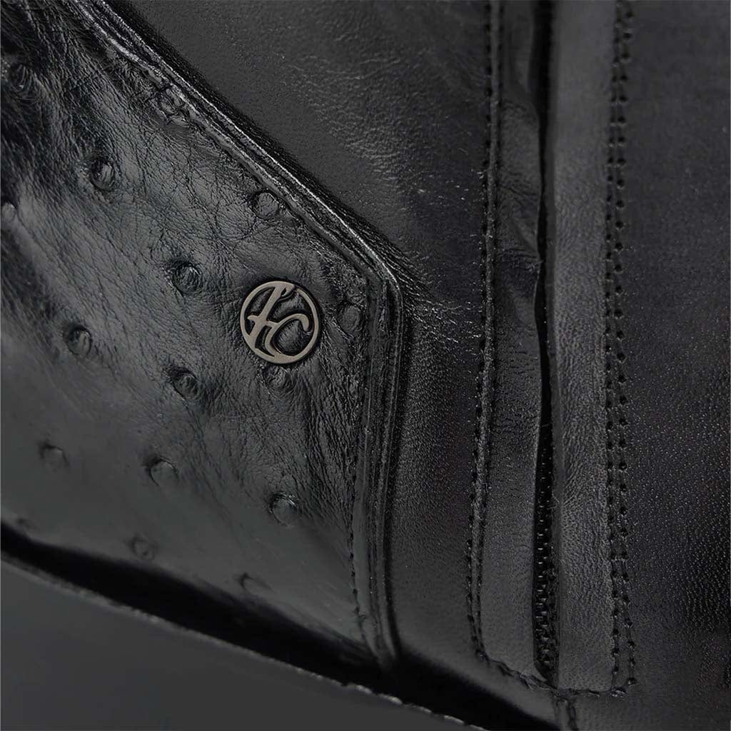 Franco Cuadra Collection Ostrich Short Boot FF212 - Black