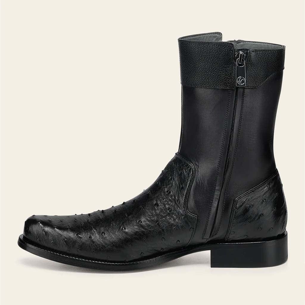Franco Cuadra Collection Ostrich Short Boot FF212 - Black