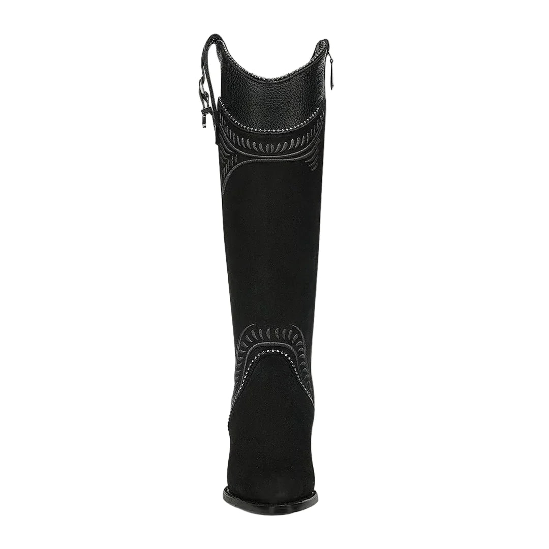 Cuadra Women's Embroidery & Zipper Round Toe CC357 - Nobuck Negro